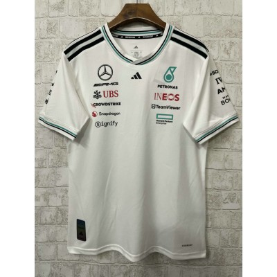 T-Shirt Mercedes AMG Petronas adidas F1 2025 Team Driver Blanc