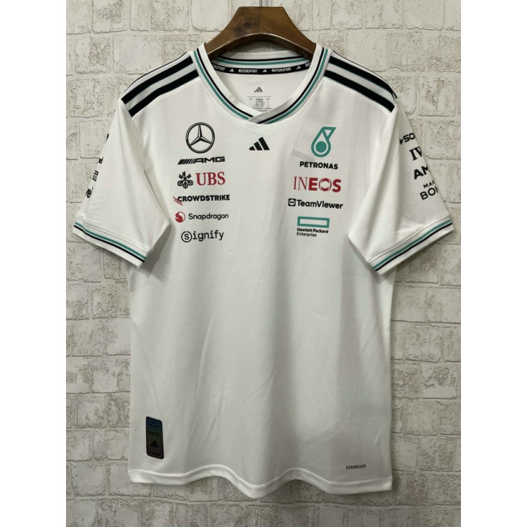 T-Shirt Mercedes AMG Petronas adidas F1 2025 Team Driver Blanc