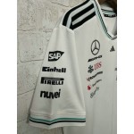 T-Shirt Mercedes AMG Petronas adidas F1 2025 Team Driver Blanc