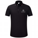 2022 Polo Mercedes-Benz Coton Mercerisé Col Contrasté Slim Fit Pour Homme