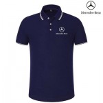 2022 Polo Mercedes Benz en Piqué Fin en Coton Stretch Col Contrasté Homme